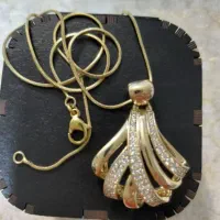 زنجیر پلاک ژوبینگ گوشواره ترکیه و گوشواره رنگ صابت