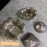 دوعدد قندان و شکلات خوری  قدیمی زیبا ساخت ترکیه