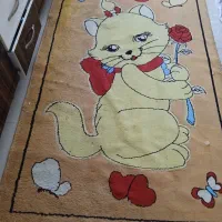 فرش فانتزی ۴ متری طرح گربه و رز