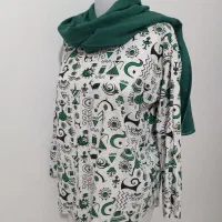 شومیز مانتویی نخی خنک با شال فقط ۳۹۹
