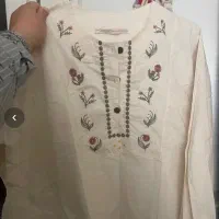 شومیز مشکی و شال گیپور و شلوار مردانه سایز ۶۰