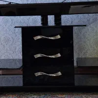 میز تلویزیون شیشه‌ای مشکی(فوری)