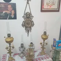 دوعدد چراغ گردسوز دکوری برنجی|کلکسیون اشیاء عتیقه|بومهن, |دیوار