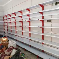 قفسه پیچ و مهره ای طوسی/شلف نمای مغازه و فروشگاه