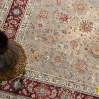 فرش طرح سلطان آباد آبی حاشیه لاکی
