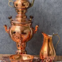 ظروف مسی/سرویس سماور ذغالی/بدون تغییر رنگ/اقساطی