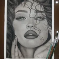 سیاه قلم  هایپر رئال پرتره