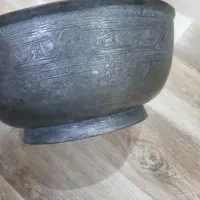 کاسه بزرگ مسی قلم کاری