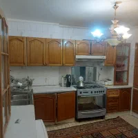 کابینت آشپزخانه چوبی با بدنه ورق فلزی + سینک و هود