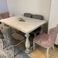 میزغذاخوری ۶نفره محکم پایه های ستونی بندکشی شده