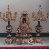 ساعت شمعدان برنز اصل
