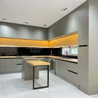 کابینت highglass-mdf تمام چوب طراحی مدرن//مجلل