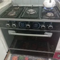 گاز 5شعله مشکی لعابی درحد نو