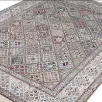 فرش دستباف خاص نایین اصل ۶لا گل ابریشم نقشه جوشقان