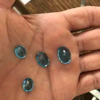سنگ توپاز آبی اصل ۴عددسایز تراش تایلند