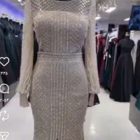 لباس مجلسی رنگ طلایی بز