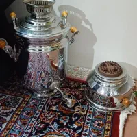 سماور بزرگ و اجاق گاز سه شعله و عسلی