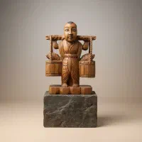 مجسمه چوبی پسر ماهیگیر