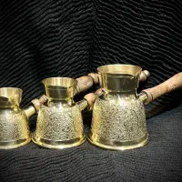 قهوه جوش برنجی طرح طاووس