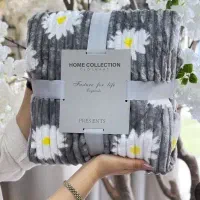 پتو مسافرتی گل بابونه دونفره کرکره ای