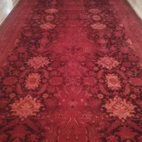 فرش ماشینی قرمز طرح قشقایی شفارشی ۳ × ۷