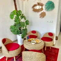 میز و صندلی چهارنفره حصیری