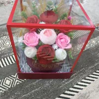 گل مصنویی باکس شیشه ای