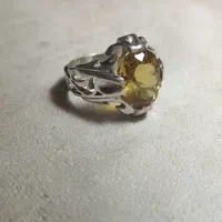 انگشتر سیترین نقره