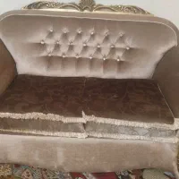 مبل قهوه ای درحد نو هفت نفره سالم وتمیز