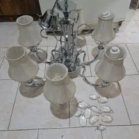 لوستر استیل ۶ شاخه کاملا سالم و تمیز
