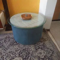 میز گرد با شیشه شانزده میل
