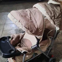 کالسکه دوقلویی  به همراه دو کریر و کیف ست باهم