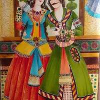 تابلو نقاشی روی چرم طبیعی