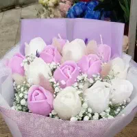شمع دسته گل رز