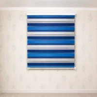 پرده زبرا مدرن آبی و سفید سالم و کم‌کارکرد