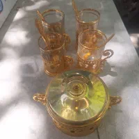 سرویس چای خوری برنز آب طلا
