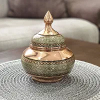 شکلات خوری مس و خاتم ۲۵ سانتی