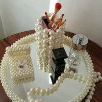 اینه و قاب دستمال کاغذی گل دان مرواریدی