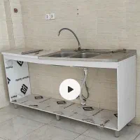 سینک دو قلو رو کار با زیر سینکی پی وی سی
