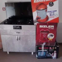 دو عدد جارو برقی  یک عدد فر  یک. گازه