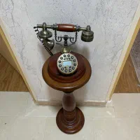 گوشی تلفن پایه دار چوبی