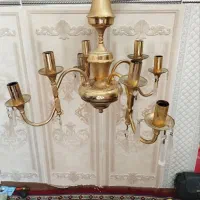 لوستر برنجی چهار شاخه ۸ شعله در حد نو