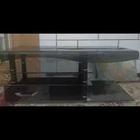 میز تلویزیون شیشه ای مشکی سالم