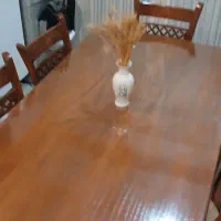 میز غذا خوری ۶ نفر چوب و پارچه