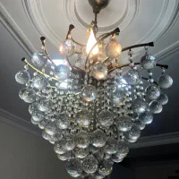 لوستر شش شاخه استیل طلایی