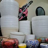 گلدان های سفالی و پلاستیکی طرح دار در همه سایز