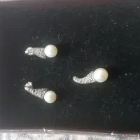 ست نقره با نگین پرورشی