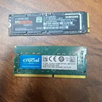 هاردm2 ssd سامسونگ ۲۵۰گیگ ورم ddr4 کروشیال 8گیگ