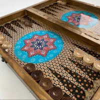 تخته نرد قفلدار (چوب روس)