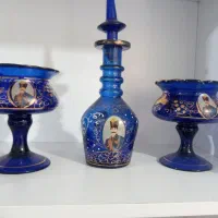 تنگ نیزه ای (گلاب پاش) شیشه ای طرح شاه عباسی قدیمی